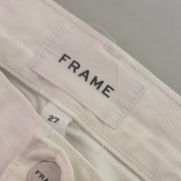 NWT Frame White Distressed Le Jane High Rise Straight Fit Jeans Size 27 - Picture 7 of 12